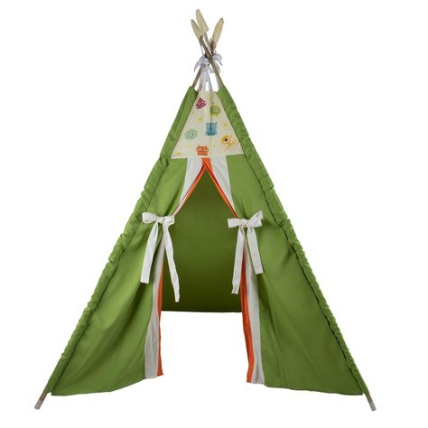 Carpa Tipi Monstruito Verde Textil 120x170x180 cm Máxima Design-1