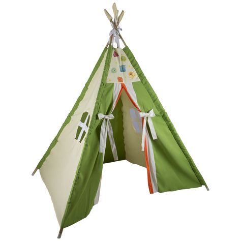 Carpa Tipi Monstruito Verde Textil 120x170x180 cm Máxima Design-0
