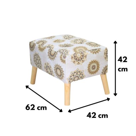 Pouf Petrum Estampado Mándala Estrella 42x42x62 cm-3