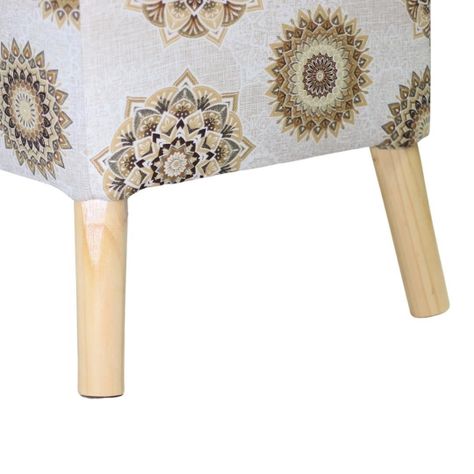 Pouf Petrum Estampado Mándala Estrella 42x42x62 cm-5