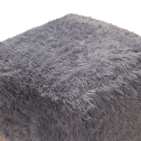 Pouf Kira Diseño Gris Piel Sintética  42x42x43 cm Máxima Design-5