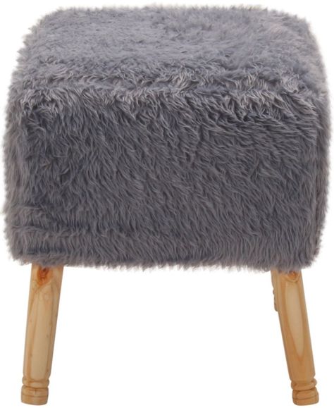 Pouf Kira Diseño Gris Piel Sintética  42x42x43 cm Máxima Design-0