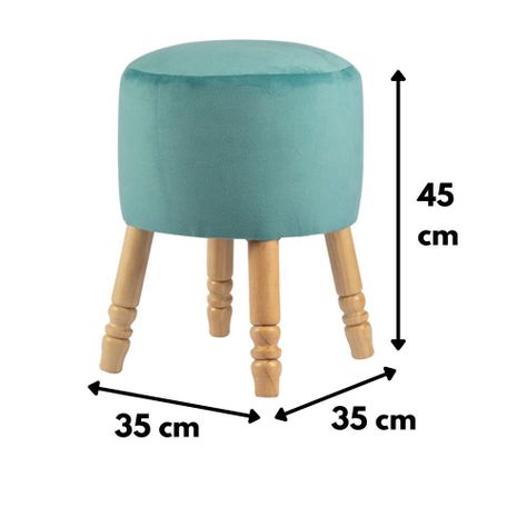 Pouf Bird Diseño Turquesa Felpa 35x35x45 cm Máxima Design-2
