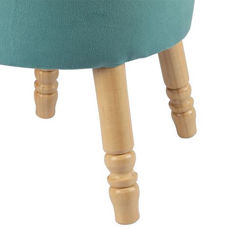 Pouf Bird Diseño Turquesa Felpa 35x35x45 cm Máxima Design-3