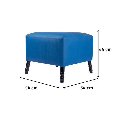 Pouf Alejandro Diseño Azul Eco Cuero 54x54x44 cm Máxima Design-4