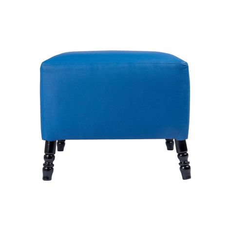 Pouf Alejandro Diseño Azul Eco Cuero 54x54x44 cm Máxima Design-0