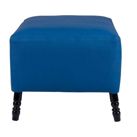 Pouf Alejandro Diseño Azul Eco Cuero 54x54x44 cm Máxima Design-3