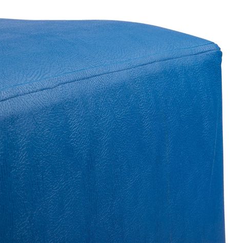 Pouf Alejandro Diseño Azul Eco Cuero 54x54x44 cm Máxima Design-6