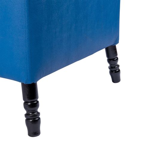Pouf Alejandro Diseño Azul Eco Cuero 54x54x44 cm Máxima Design-5