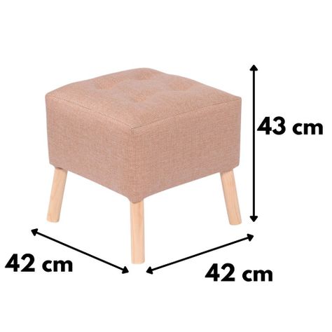 Pouf Alemania Beige Omega 42x42x43 cm Máxima Design-3