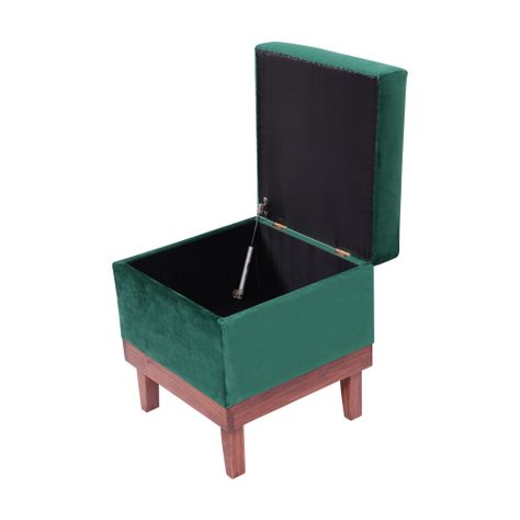 Pouf Baúl Emilia Verde Botella Felpa 45x45x46 cm Máxima Design-2
