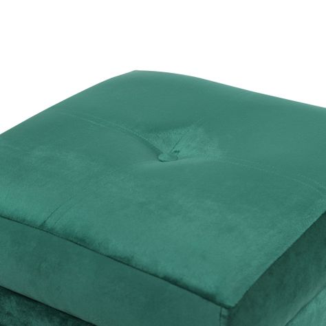 Pouf Baúl Emilia Verde Botella Felpa 45x45x46 cm Máxima Design-3