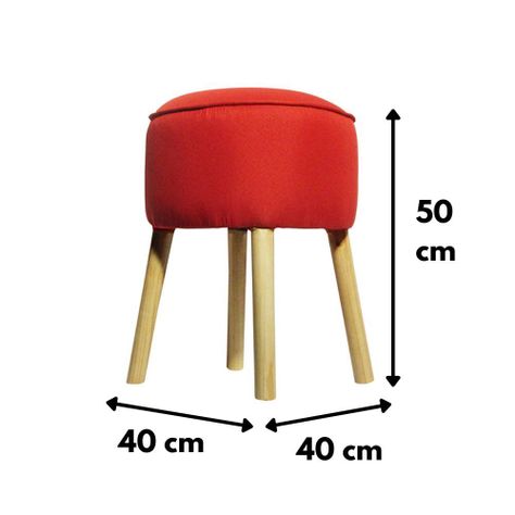 Pouf Francisca Rojo 50x40x40 cm Máxima Design-2