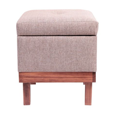 Pouf Baúl Emilia  Gris-Beige Omega 45x45x46 cm Máxima Design-1