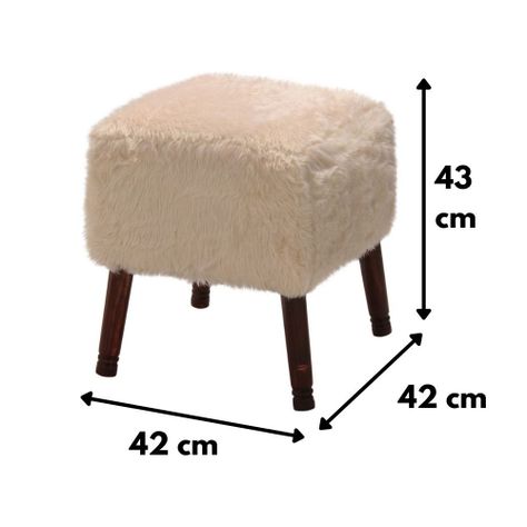 Pouf Kira Diseño Crudo Piel Sintética 42x42x43 cm Máxima Design-5