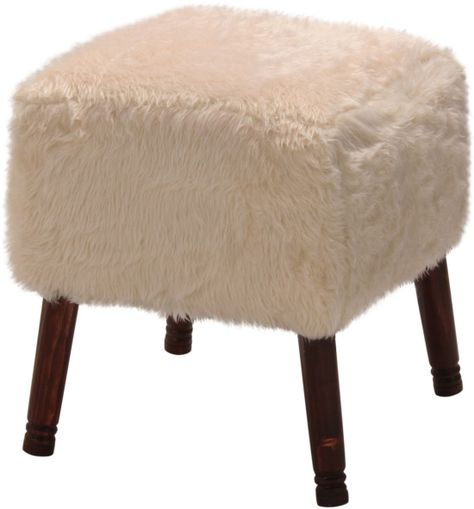 Pouf Kira Diseño Crudo Piel Sintética 42x42x43 cm Máxima Design-1