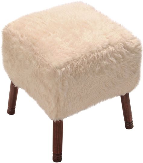 Pouf Kira Diseño Crudo Piel Sintética 42x42x43 cm Máxima Design-2