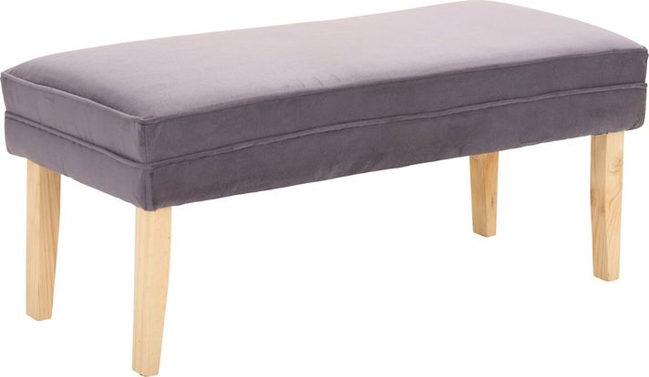 Banqueta Style Gris Felpa 100x40x40 cm Máxima Design-1