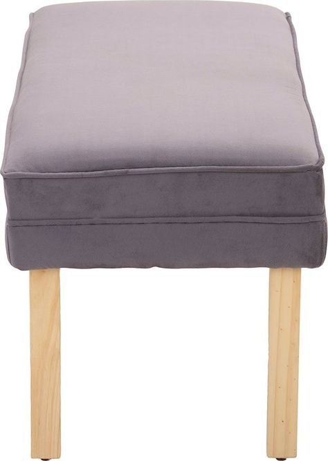 Banqueta Style Gris Felpa 100x40x40 cm Máxima Design-3