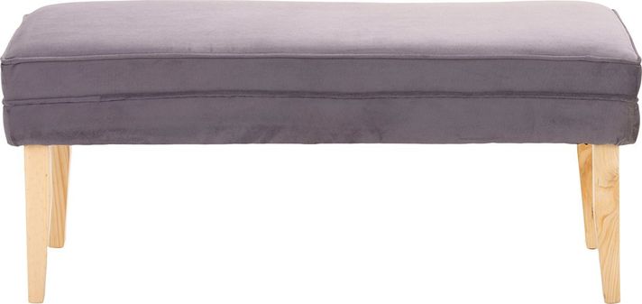 Banqueta Style Gris Felpa 100x40x40 cm Máxima Design-0