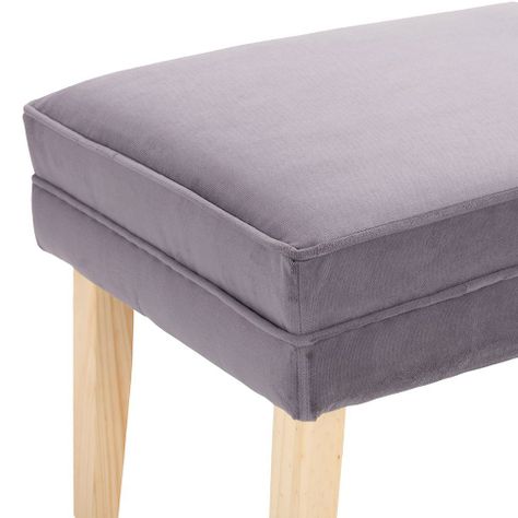 Banqueta Style Gris Felpa 100x40x40 cm Máxima Design-4