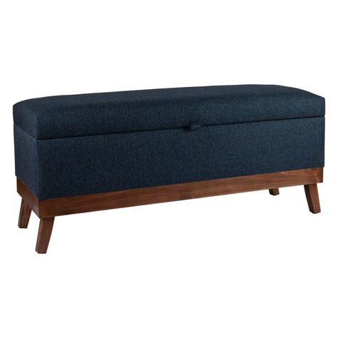 Banqueta con Baúl Incy Azul Omega 120x40x50 cm Máxima Design-1