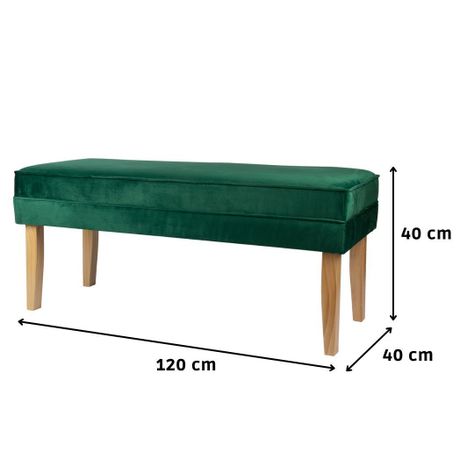 Banqueta Style Verde Botella Felpa 100x40x40 cm de Máxima Design-2
