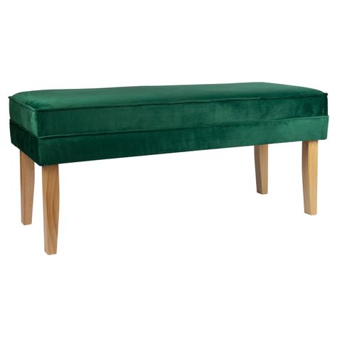 Banqueta Style Verde Botella Felpa 100x40x40 cm de Máxima Design-1