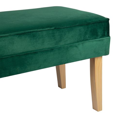 Banqueta Style Verde Botella Felpa 100x40x40 cm de Máxima Design-3