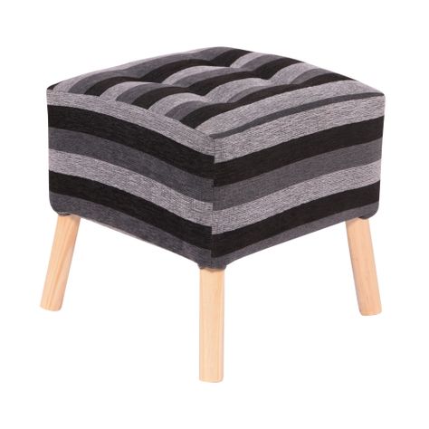 Pouf Alemania Gris Negro Rayas 42x42x43 cm Máxima Design-1