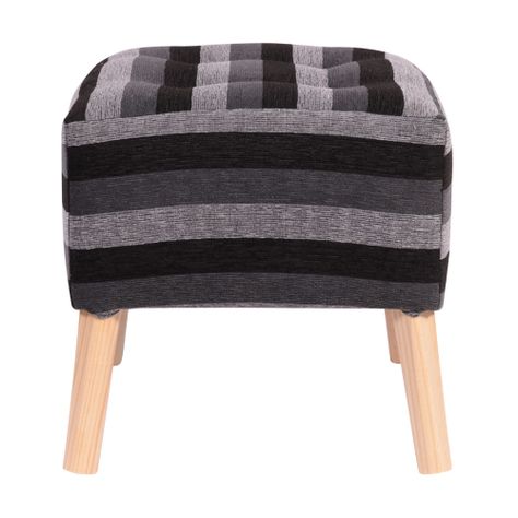 Pouf Alemania Gris Negro Rayas 42x42x43 cm Máxima Design-0