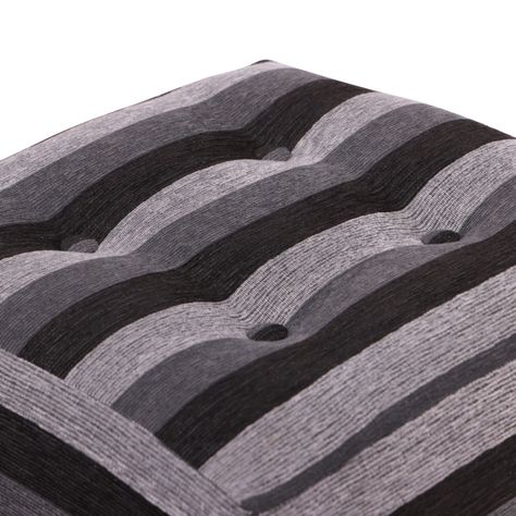 Pouf Alemania Gris Negro Rayas 42x42x43 cm Máxima Design-2