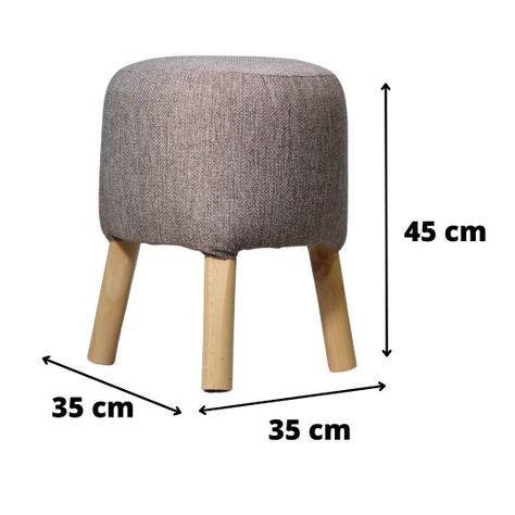 Pouf Bird Gris Beige 35x35x45 cm Máxima Design-2