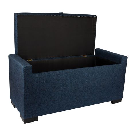 Banqueta con Baúl Leyzy Azul Omega con Baúl 40X55X105 cm -2