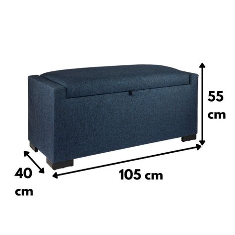 Banqueta con Baúl Leyzy Azul Omega con Baúl 40X55X105 cm -3