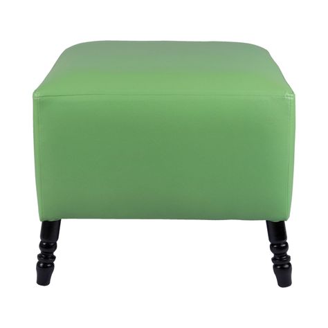 Pouf Alejandro Verde Eco Cuero 54x54x44 Máxima Design-1