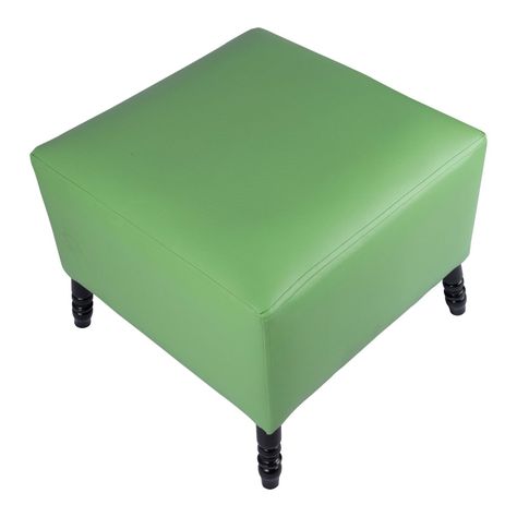 Pouf Alejandro Verde Eco Cuero 54x54x44 Máxima Design-2