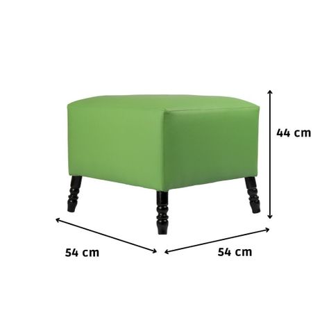 Pouf Alejandro Verde Eco Cuero 54x54x44 Máxima Design-4