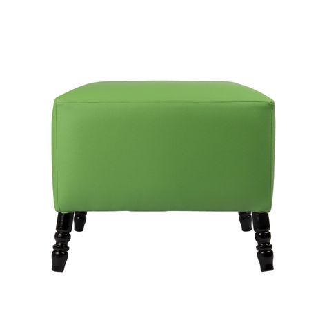 Pouf Alejandro Verde Eco Cuero 54x54x44 Máxima Design-0