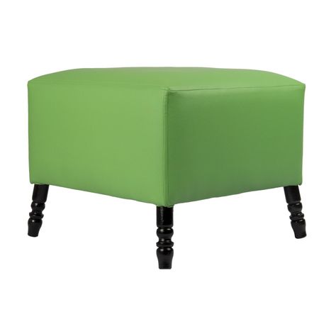 Pouf Alejandro Verde Eco Cuero 54x54x44 Máxima Design-3
