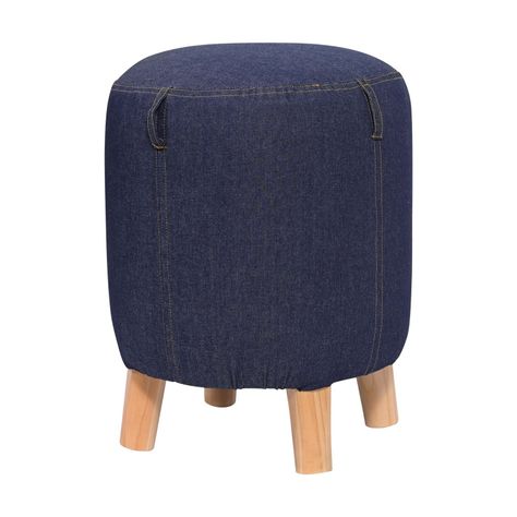 Pouf Bird Ayun Jeans 35x35x45 cm Máxima Design-0
