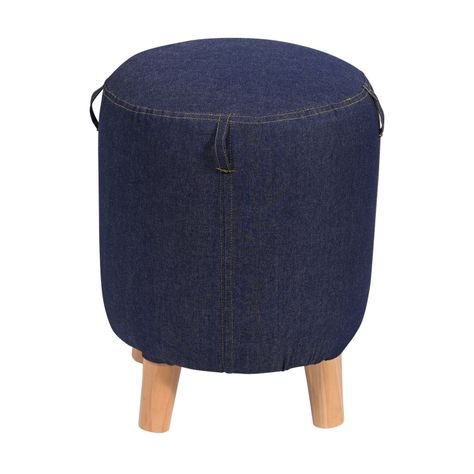 Pouf Bird Ayun Jeans 35x35x45 cm Máxima Design-1