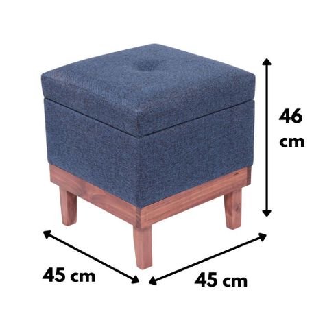 Pouf Emilia con Baúl Azul Omega 45x45x46 Cm Máxima Design-6