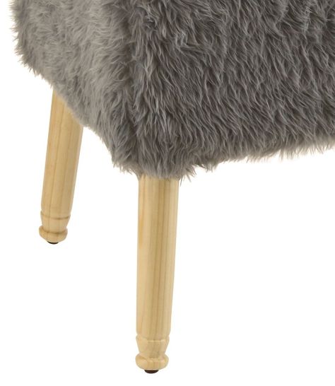 Pouf Kira Diseño Gris Piel Sintética  42x42x43 cm Máxima Design-3