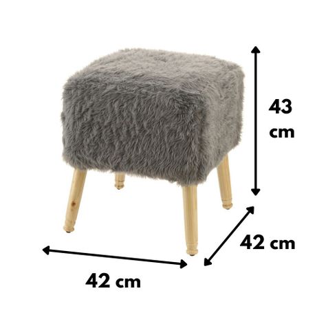 Pouf Kira Diseño Gris Piel Sintética  42x42x43 cm Máxima Design-4