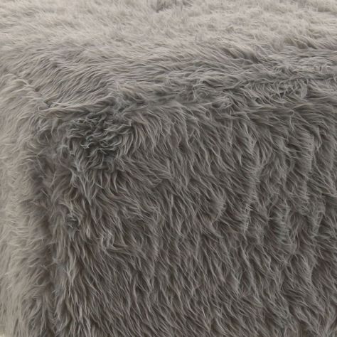Pouf Kira Diseño Gris Piel Sintética  42x42x43 cm Máxima Design-2