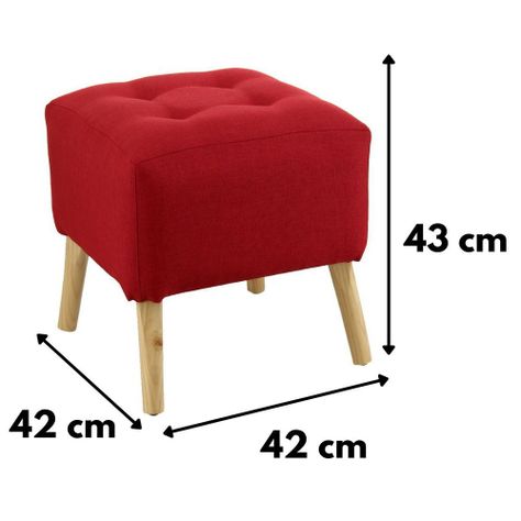 Pouf Alemania Rojo Amalfi 42x42x43 cm Máxima Design-6