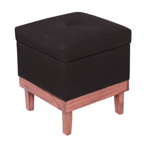 Pouf Baúl Emilia Negro Omega 45x45x46 cm Máxima Design-0