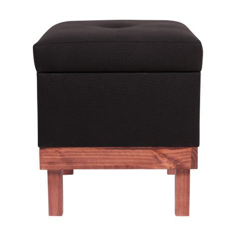Pouf Baúl Emilia Negro Omega 45x45x46 cm Máxima Design-1