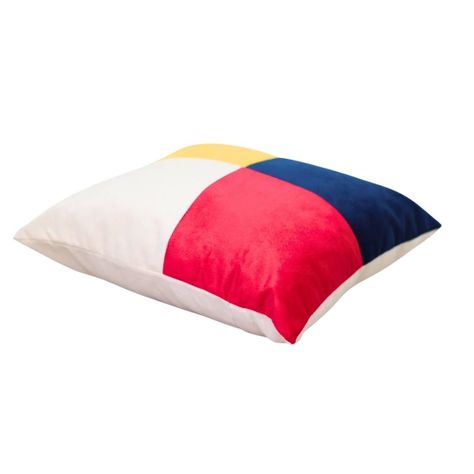 Cojín Amapola Blanco Amarillo Rojo Azul Felpa 50x50 cm-1